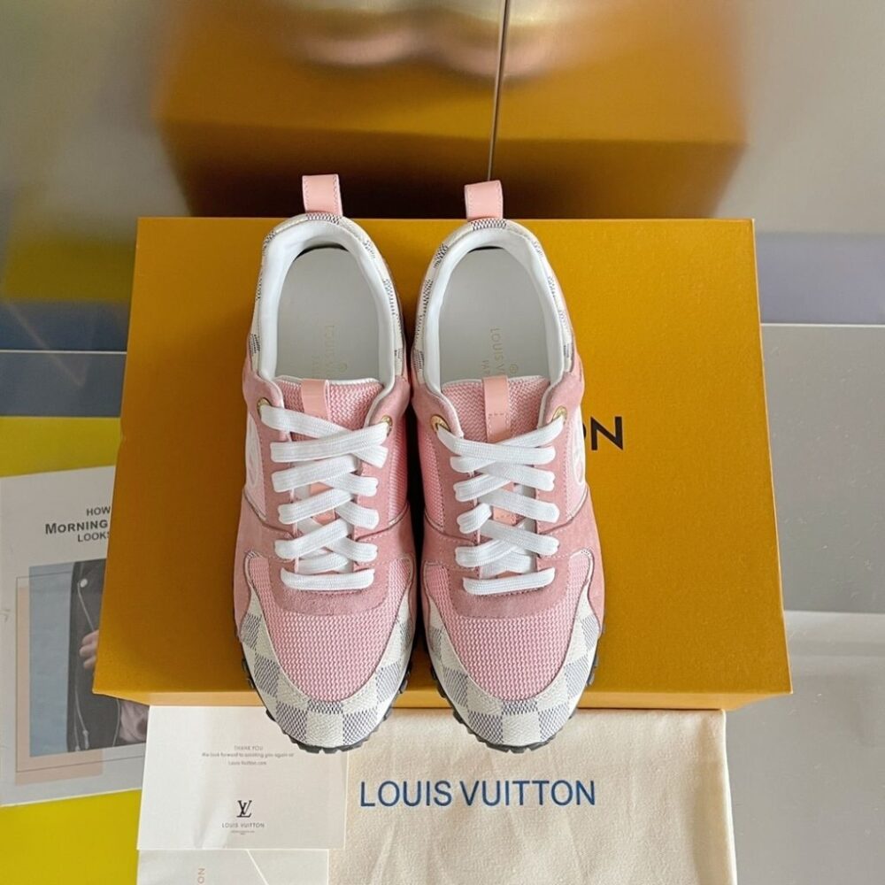 Alternative view of Louis Vuitton Run Away Sneaker Suede Damier Azur Pink