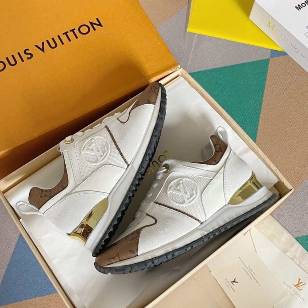 Alternative view of Louis Vuitton Run Away Sneaker White And Brown Monogram 1A4XNL