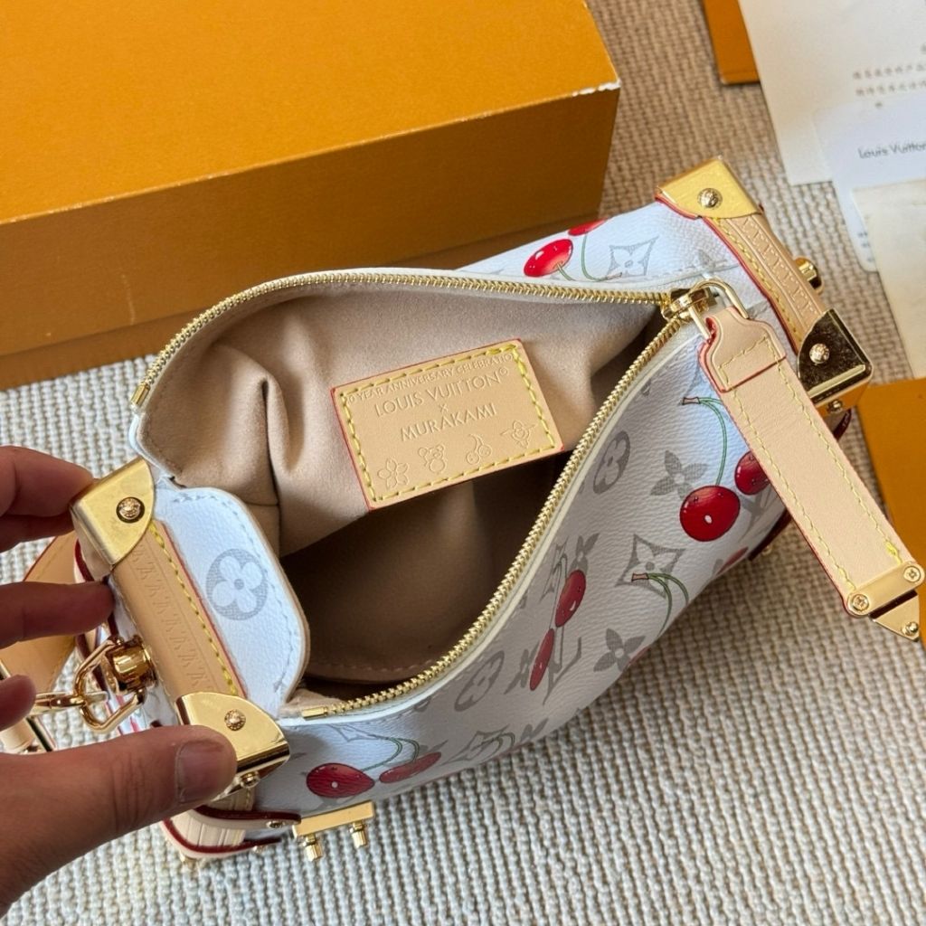 Louis Vuitton X Takashi Murakami Monogram Cerise Side Trunk MM White 23Cm - Image 6
