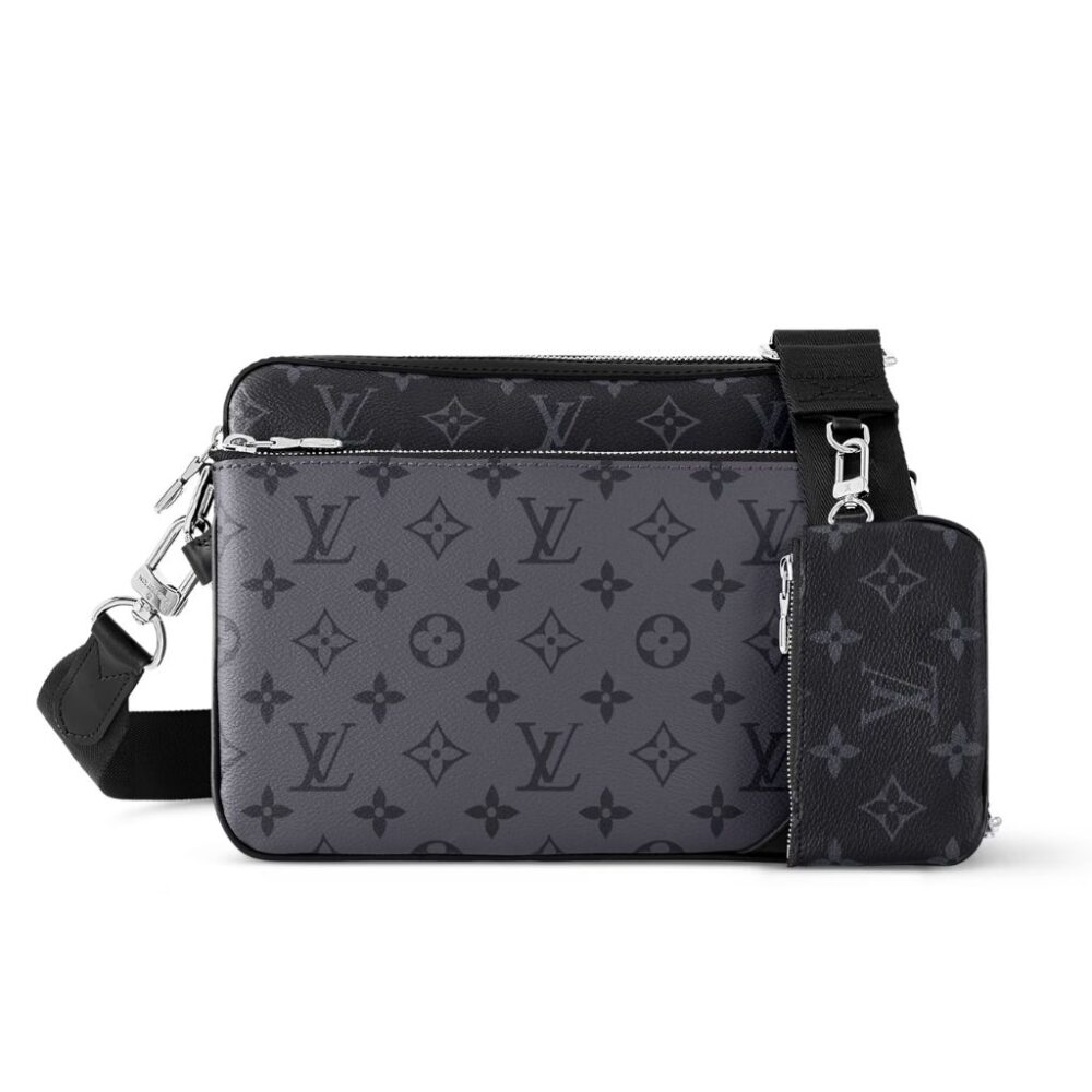 Louis Vuitton Trio Messenger Monogram Eclipse 25Cm M69443