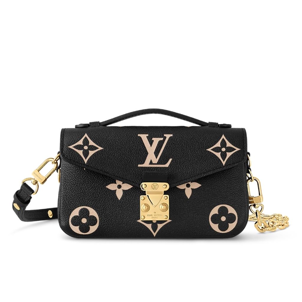 Louis Vuitton Pochette Metis East West Black And Beige Monogram 21.5Cm M46596