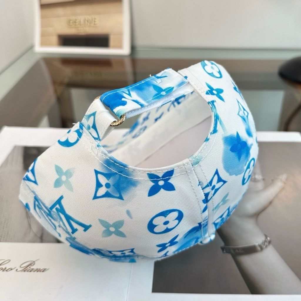 Louis Vuitton Monogram Cap Artistic Blue Ink Pattern White - Image 5
