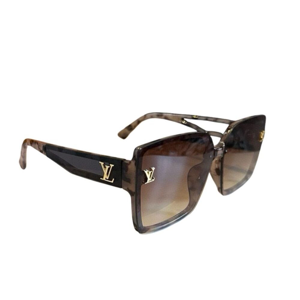 Louis Vuitton Clash Square Sunglasses Brown Monogram Z3148E