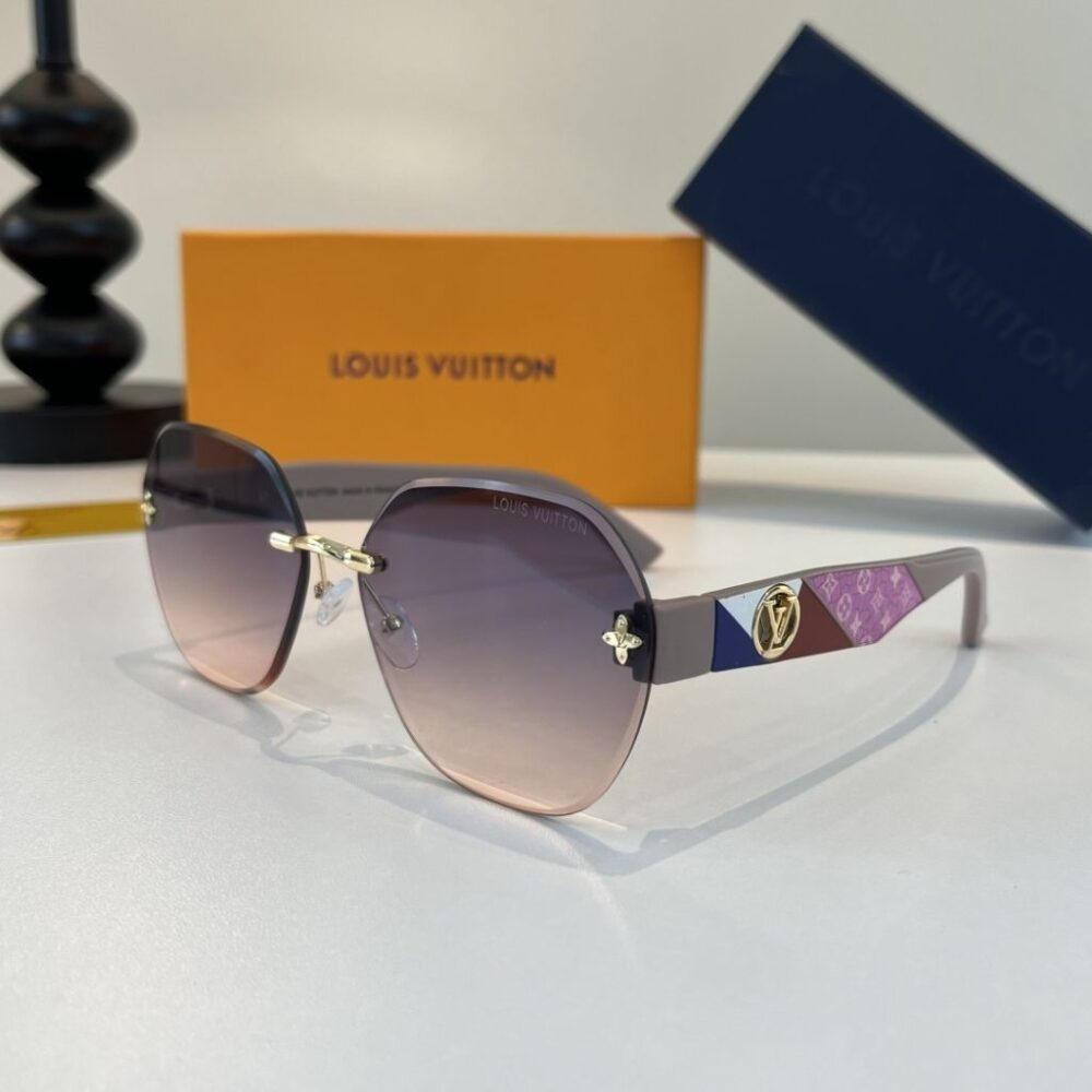 Alternative view of Louis Vuitton Flower Edge Metal Square Sunglasses Pink