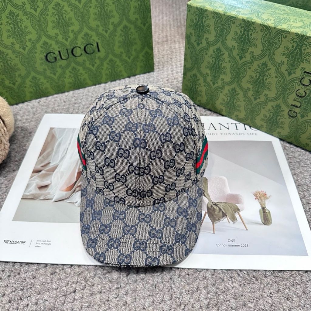 Gucci GG Cotton Canvas Baseball Hat Beige And Blue 862077 3HBJI 4368 - Image 2