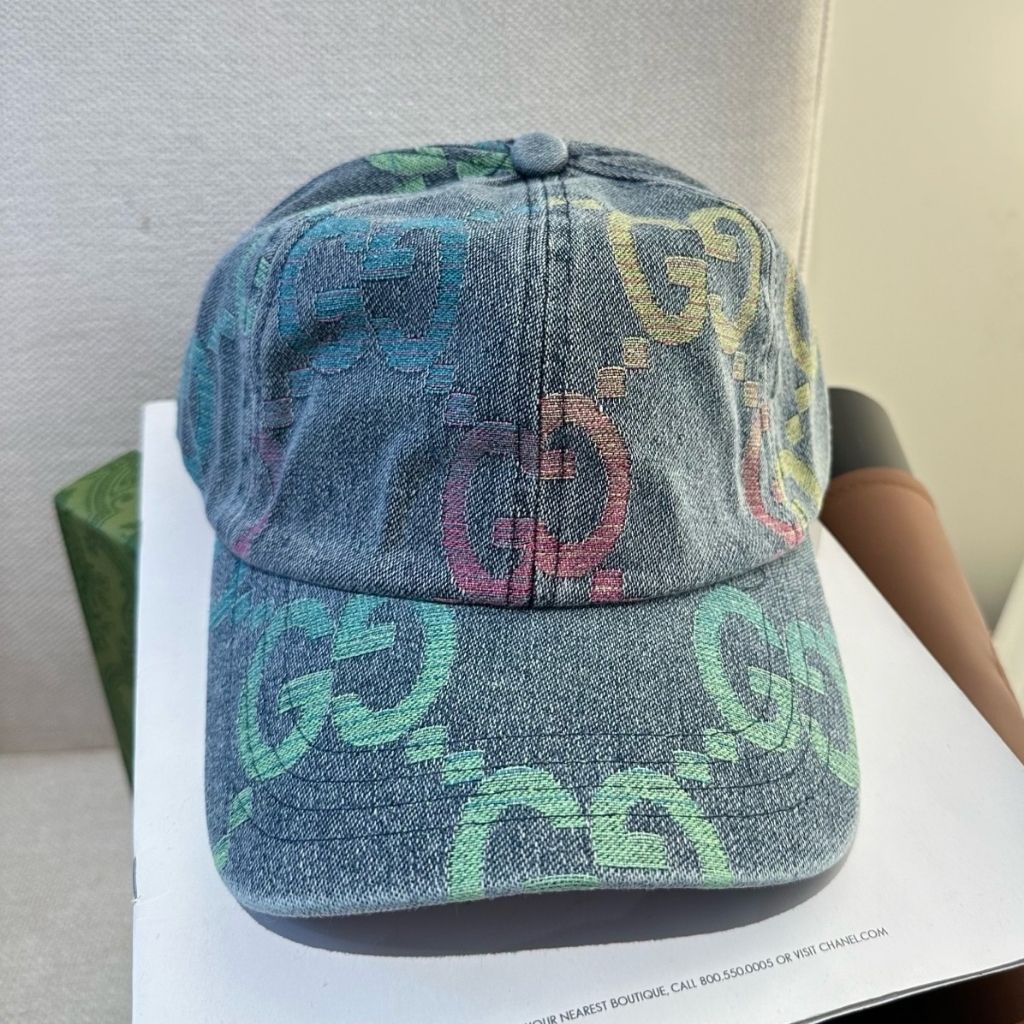 Gucci GG Cotton Denim Baseball Cap Multi-Color And Light Blue Denim - Image 2