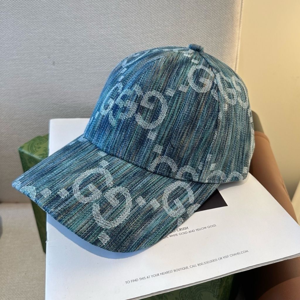 Gucci GG Cotton Denim Baseball Cap Blue Denim - Image 3