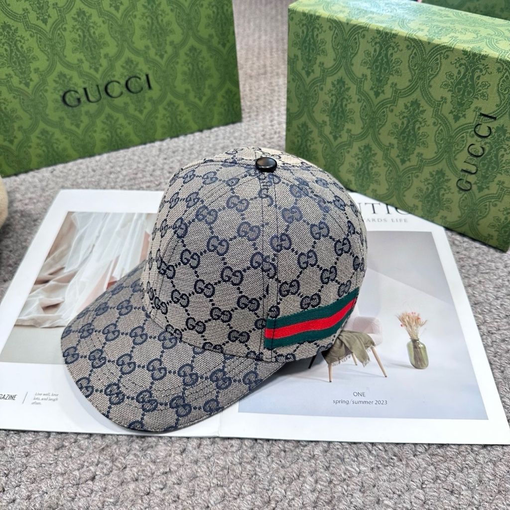 Gucci GG Cotton Canvas Baseball Hat Beige And Blue 862077 3HBJI 4368 - Image 3