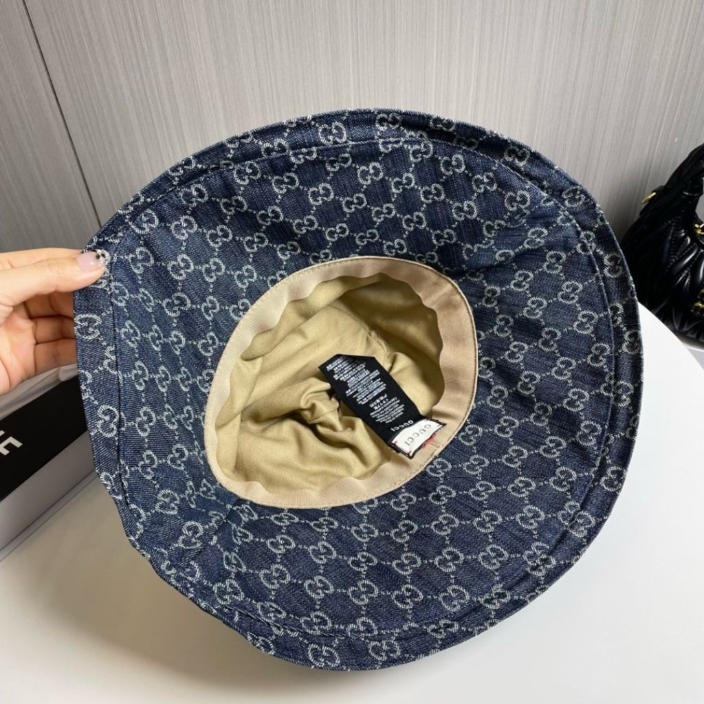 Gucci GG Cotton Denim Bucket Hat Blue Denim 875722 3HBJ3 4000 - Image 4