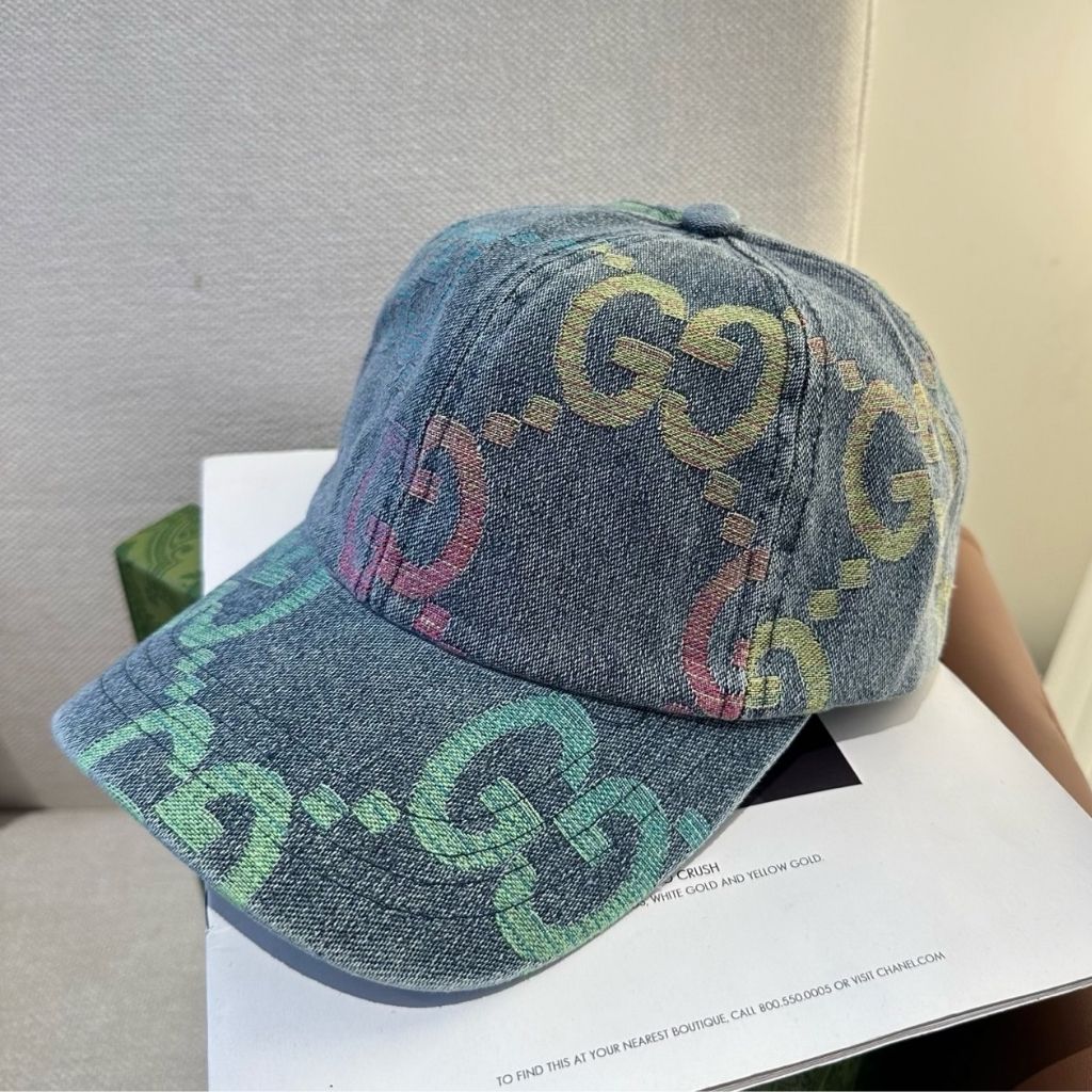 Gucci GG Cotton Denim Baseball Cap Multi-Color And Light Blue Denim - Image 3