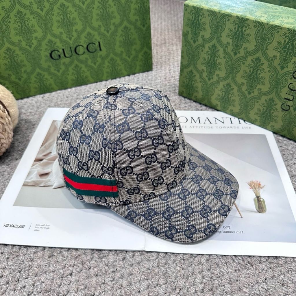 Gucci GG Cotton Canvas Baseball Hat Beige And Blue 862077 3HBJI 4368 - Image 4
