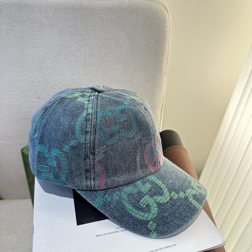 Gucci GG Cotton Denim Baseball Cap Multi-Color And Light Blue Denim - Image 4