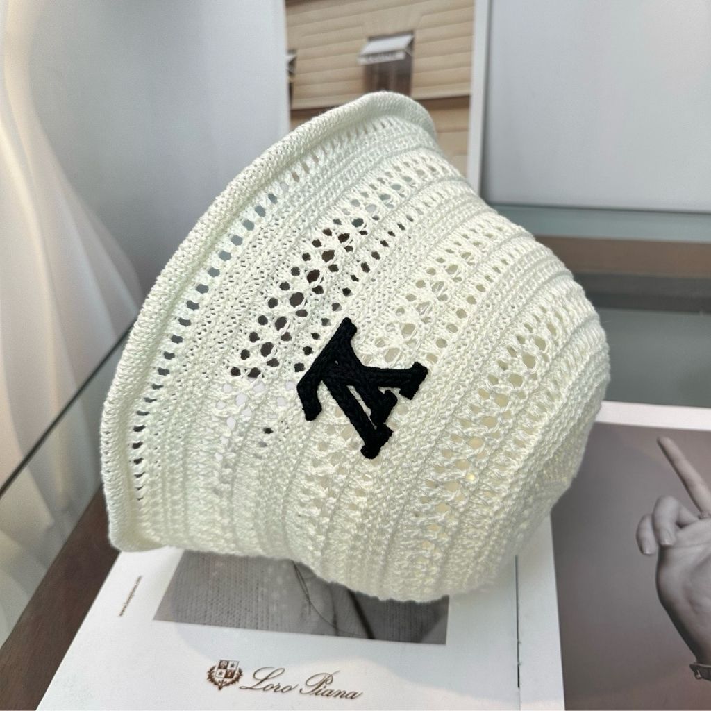 Louis Vuitton Monogram Stripes Crochet Bucket Hat White - Image 5