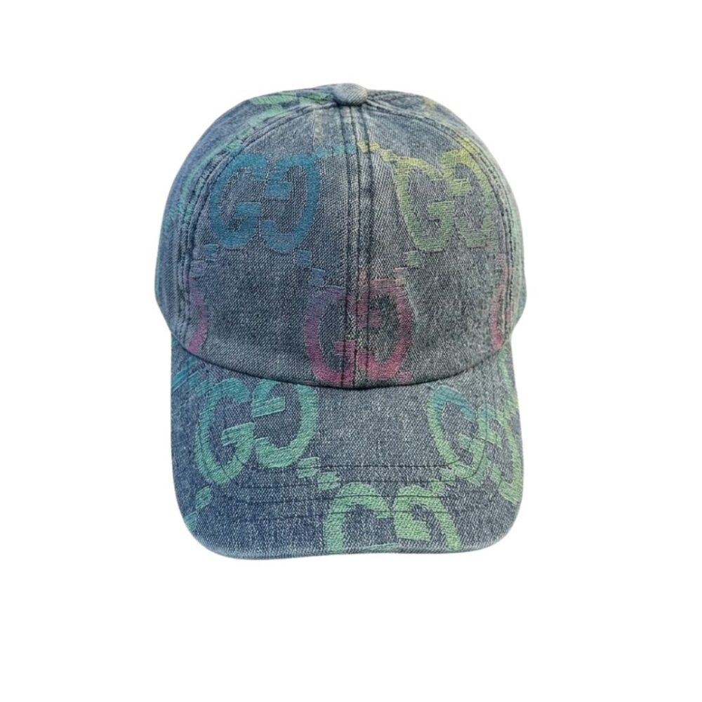 Gucci GG Cotton Denim Baseball Cap Multi-Color And Light Blue Denim