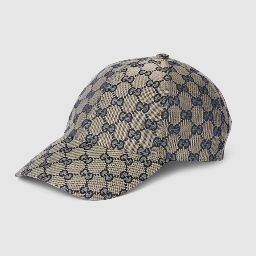 Gucci GG Cotton Canvas Baseball Hat Beige And Blue 862077 3HBJI 4368