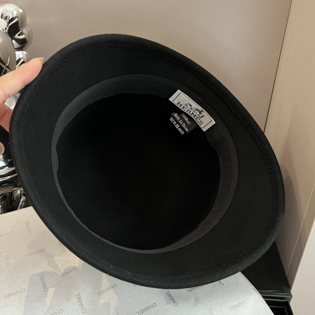Hermes Wool Basin Bucket Hat Black - Image 7