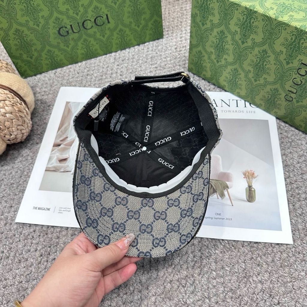 Gucci GG Cotton Canvas Baseball Hat Beige And Blue 862077 3HBJI 4368 - Image 5