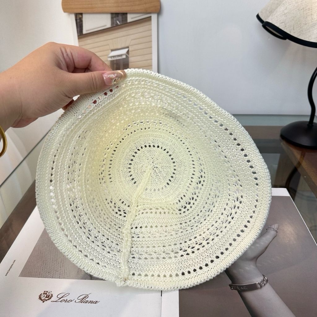 Louis Vuitton Monogram Stripes Crochet Bucket Hat White - Image 7