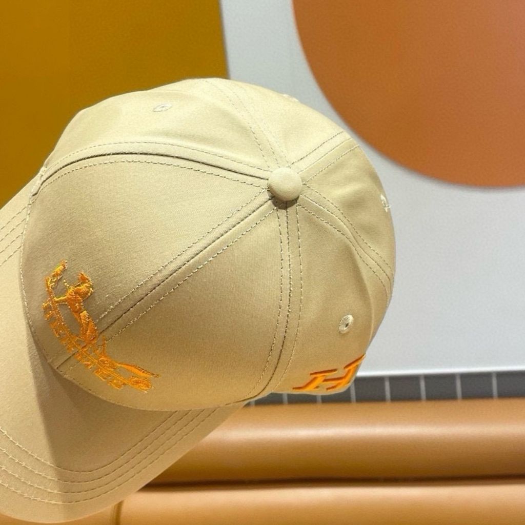 Hermes Nevada H'Cheval Cap Light Beige And Orange - Image 4
