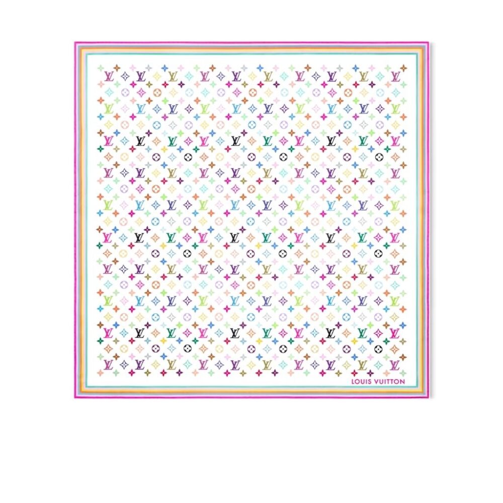 Louis Vuitton X Takashi Murakami Monogram Multicolor Square White 90Cm M94967