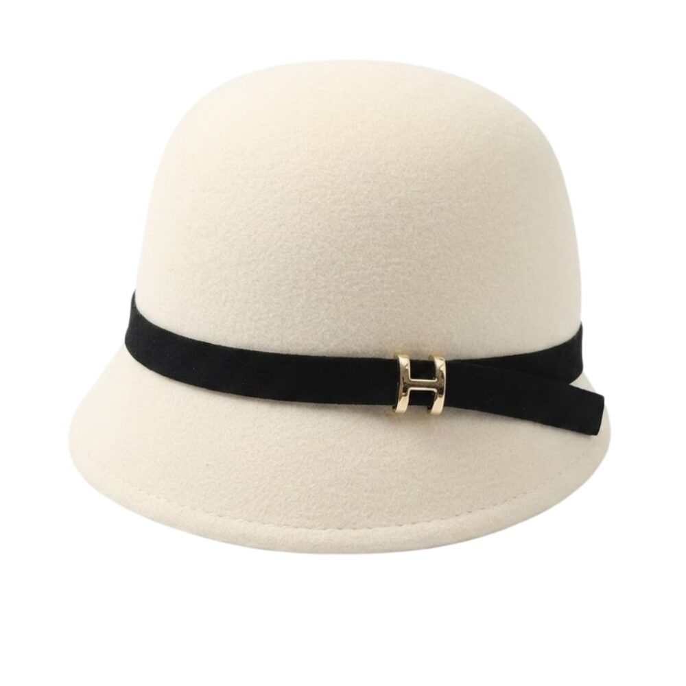 Hermes Wool Basin Bucket Hat Light Cream