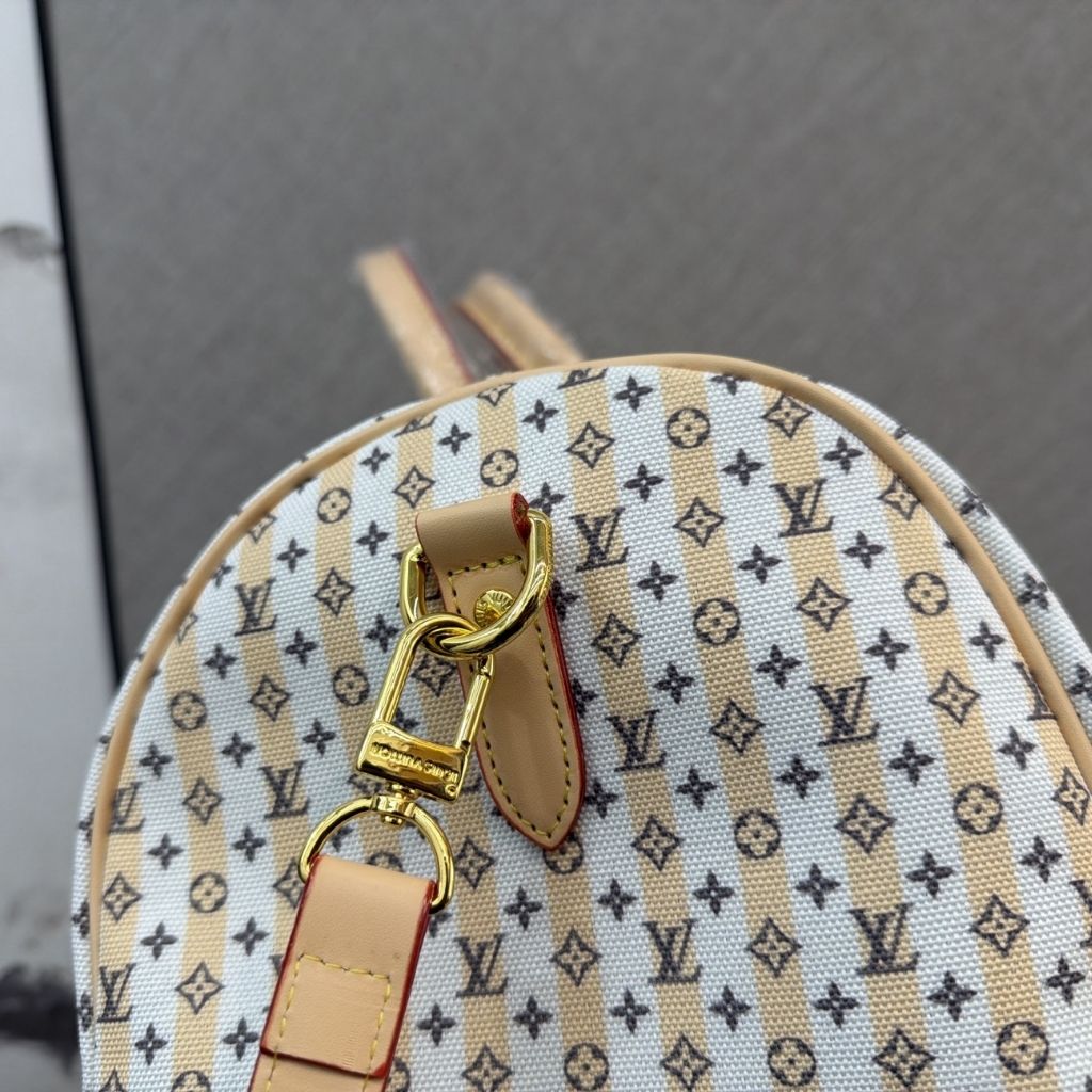 Louis Vuitton Keepall Bandouliere 45 LV Stamp Collection Pink 45Cm M28678 - Image 8