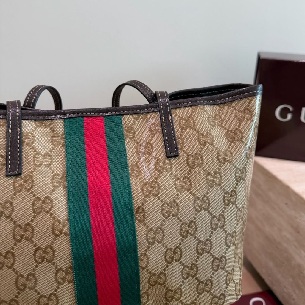 Gucci Tribeca Small Tote Bag Brown GG Canvas 25Cm 875236 FAF79 8547 - Image 4