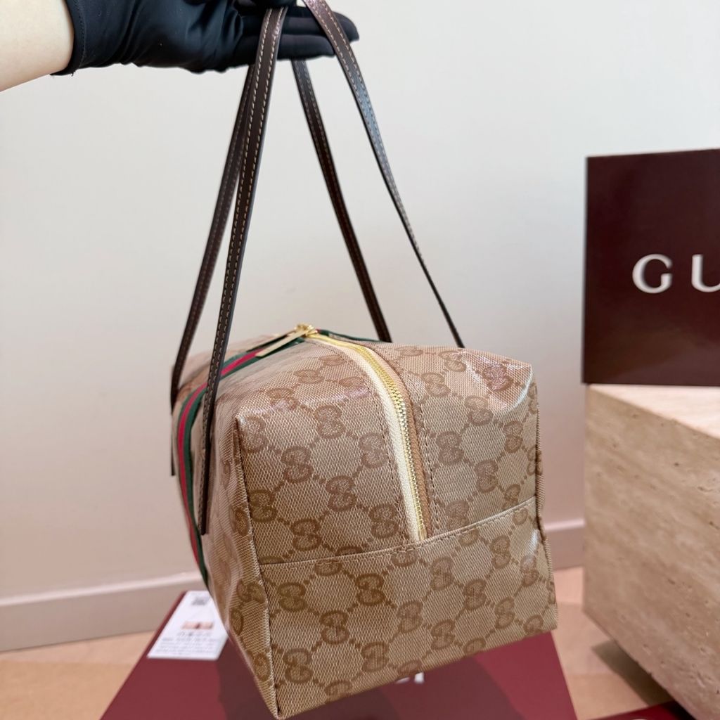 Gucci Melrose Medium Boston Bag Brown GG Canvas 29Cm 875228 FAF79 8547 - Image 6