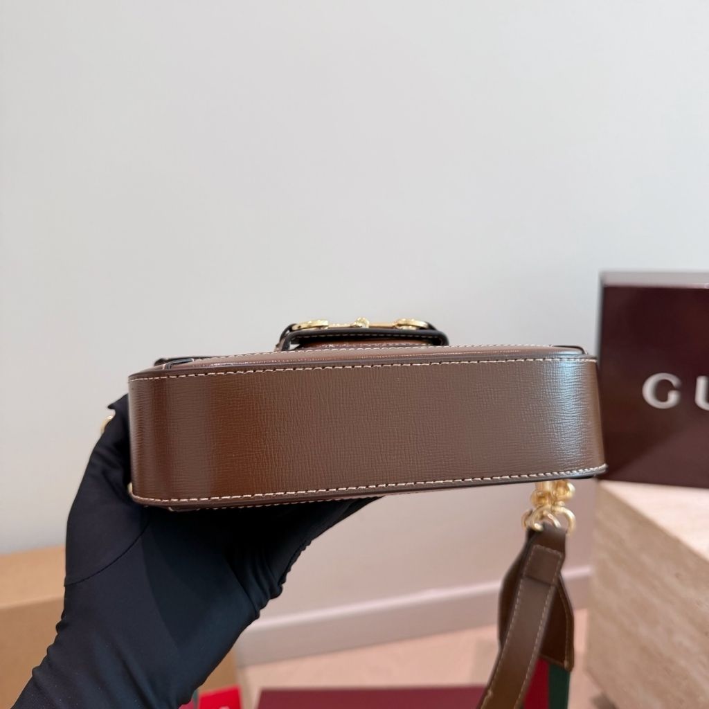 Gucci Horsebit 1955 Small Shoulder Bag Green and red Web 20.5Cm 658574 HUHHG 8565 - Image 6