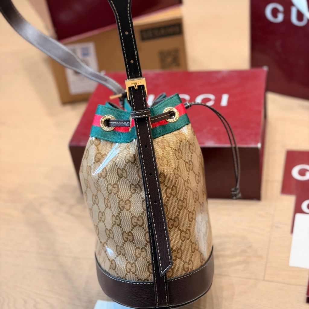 Gucci Venice Small Bucket Bag Beige And Brown GG Canvas 20.5Cm A002GW FAF79 8547 - Image 6