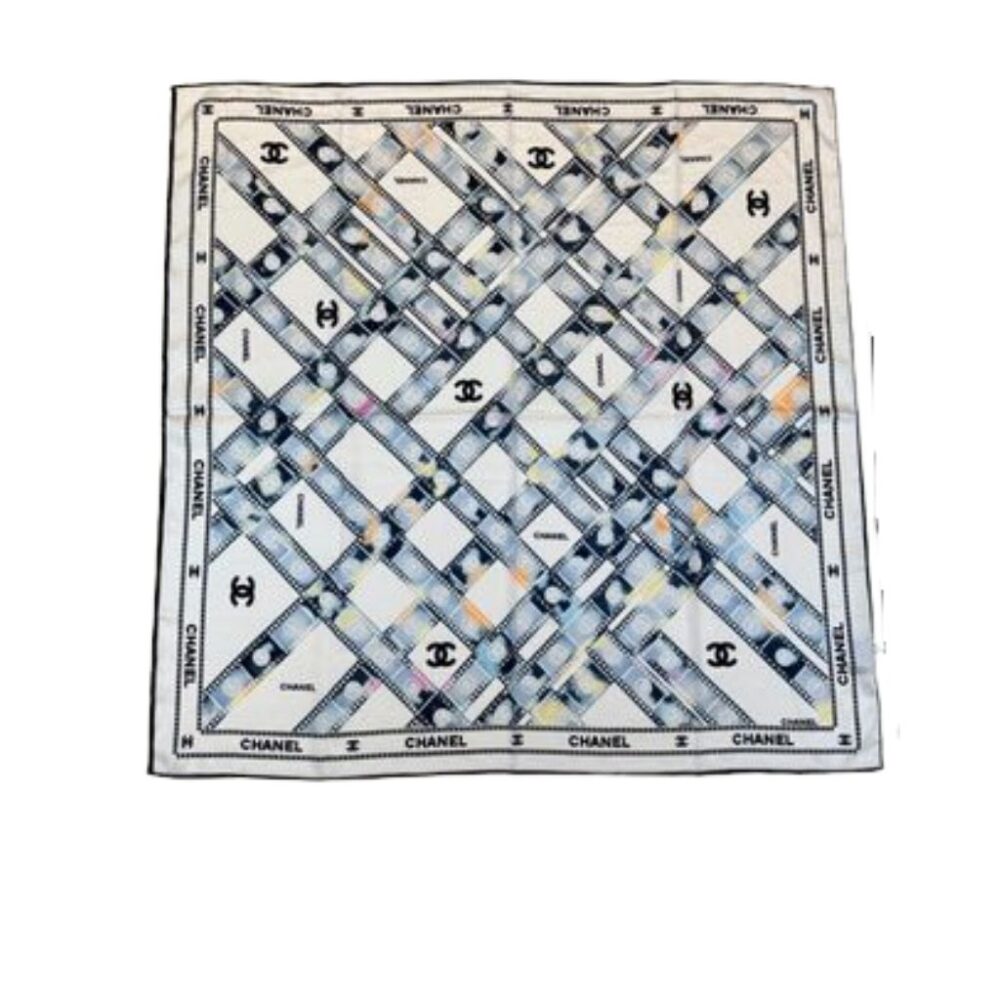 Chanel Spring Summer 2026 Square Scarf Silk Twill White 90Cm