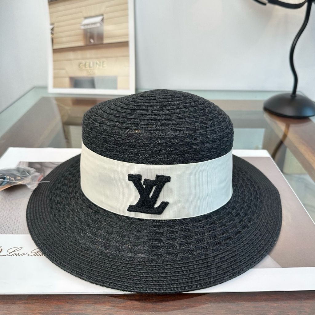 Louis Vuitton Only LV Black Straw Bucket Hat - Image 2