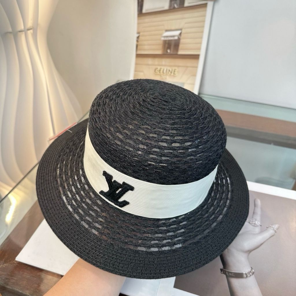 Louis Vuitton Only LV Black Straw Bucket Hat - Image 5