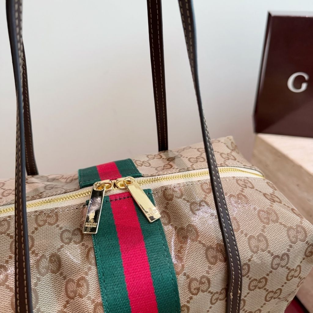 Gucci Melrose Medium Boston Bag Brown GG Canvas 29Cm 875228 FAF79 8547 - Image 4