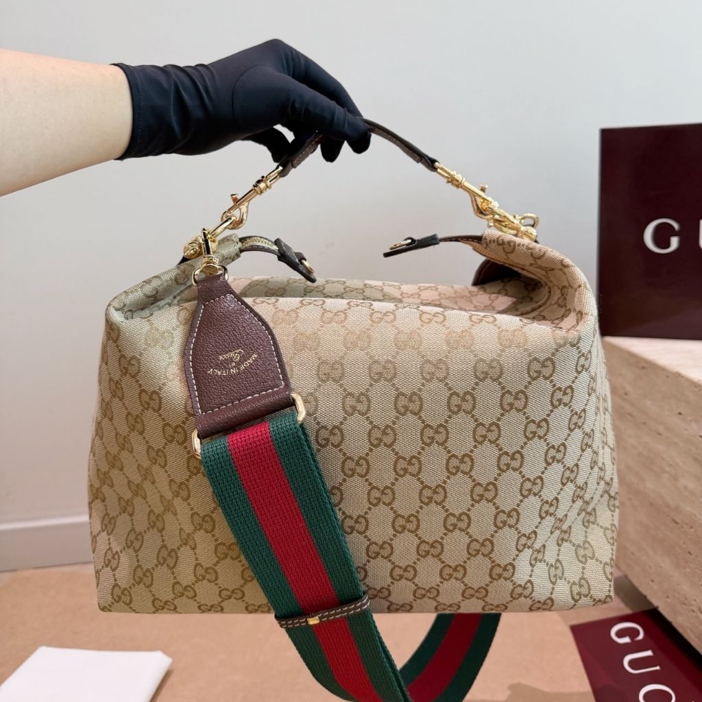 Gucci Brera Medium Crossbody Bag Brown GG Canvas 33Cm 866938 FAFV9 9653 - Image 3