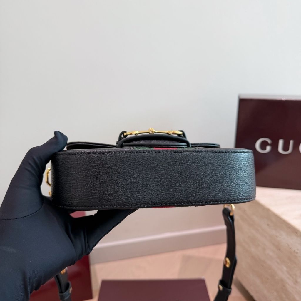 Gucci Horsebit 1955 Small Shoulder Bag Black Leather 21Cm 866762 AAGIQ 1053 - Image 6