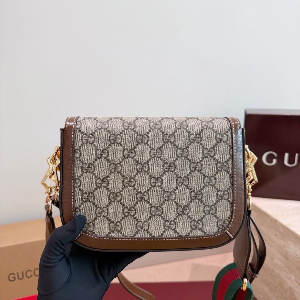 Gucci Horsebit 1955 Small Shoulder Bag Green and red Web 20.5Cm 658574 HUHHG 8565 - Image 7