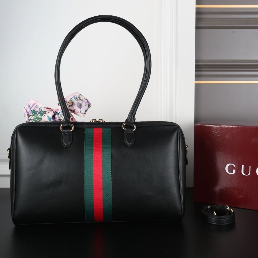 Gucci Borsetto Large Boston Bag Black Leather 38.5Cm 866734 AAGIQ 1053 - Image 7