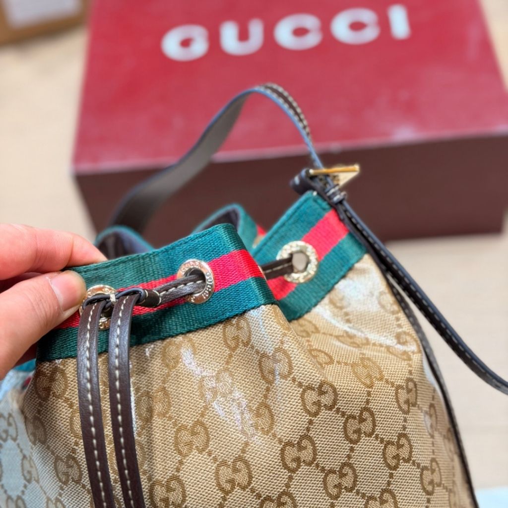 Gucci Venice Small Bucket Bag Beige And Brown GG Canvas 20.5Cm A002GW FAF79 8547 - Image 7