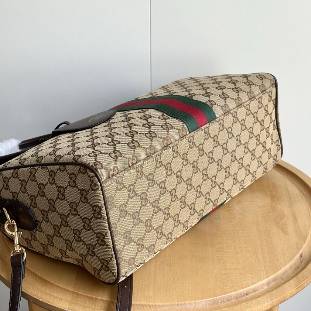 Gucci Borsetto Large Boston Bag Sand And Brown GG Canvas 38.5Cm 866734 FAFV9 9653 - Image 6
