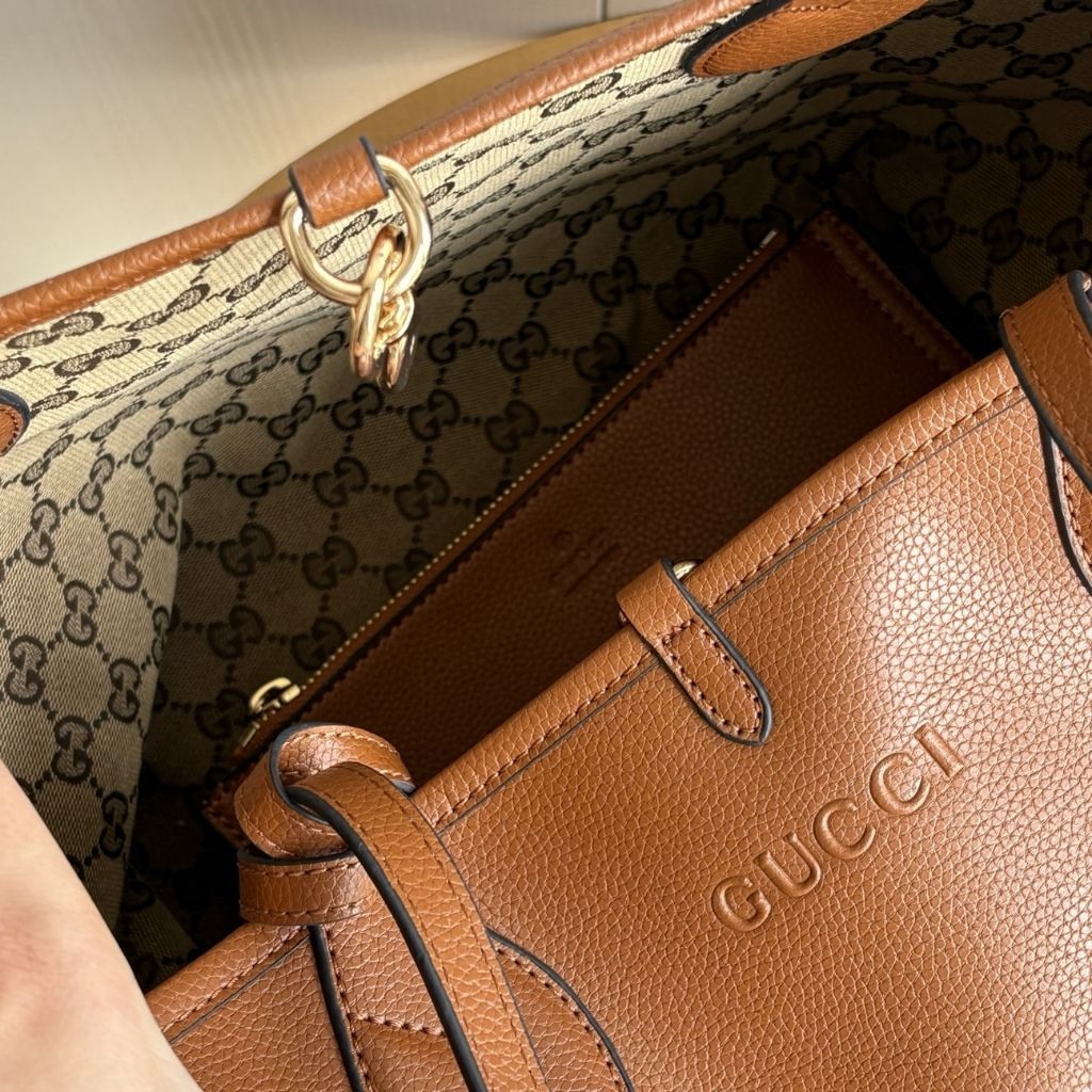 Gucci Totissima Large Reversible Tote Bag Brown Leather 30Cm 839112AAFEQ 2743 - Image 7