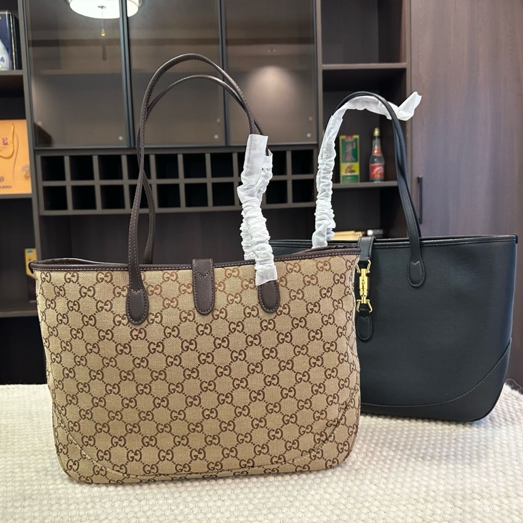 Gucci Jackie Medium Tote Bag Sand And Brown GG Canvas 45Cm 867015 FAFV2 9651 - Image 4