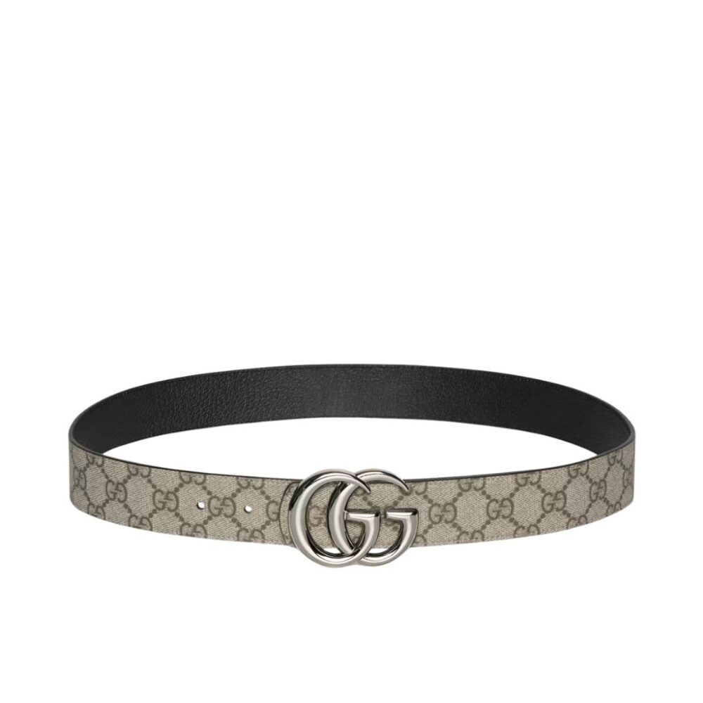 Gucci Reversible GG Marmont Belt Beige And Dark Brown GG Monogram 3.5Cm ‎838593 FAE0Y 9870