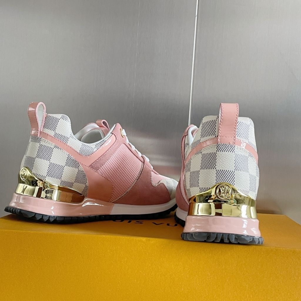 Louis Vuitton Run Away Sneaker Suede Damier Azur Pink - Image 3