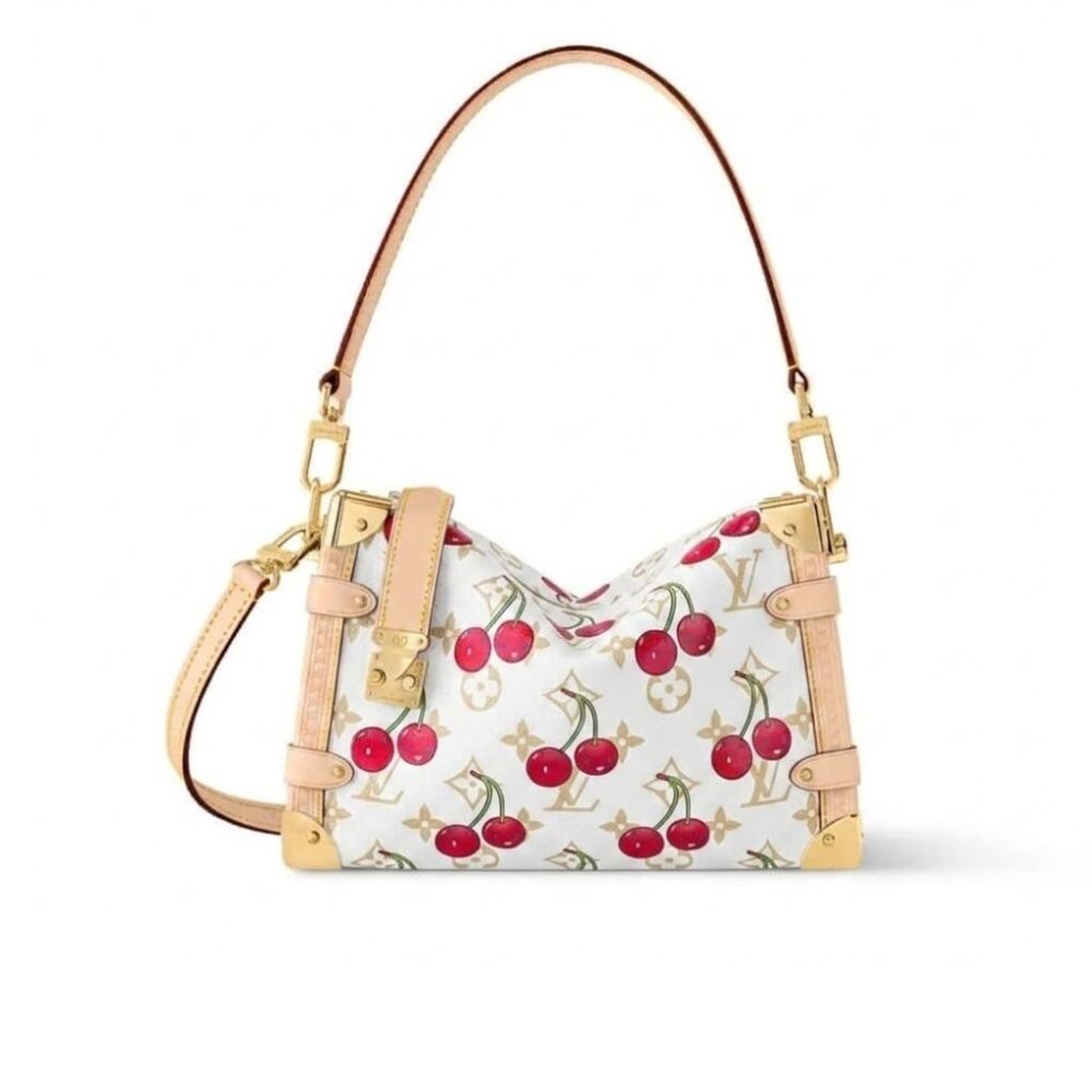 Louis Vuitton X Takashi Murakami Monogram Cerise Side Trunk MM White 23Cm