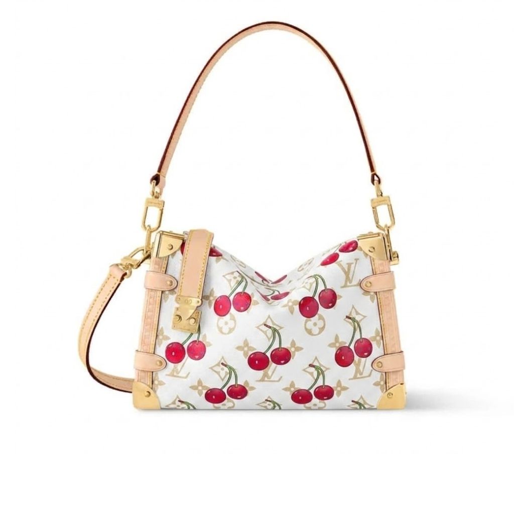 Louis Vuitton X Takashi Murakami Monogram Cerise Side Trunk MM White 23Cm