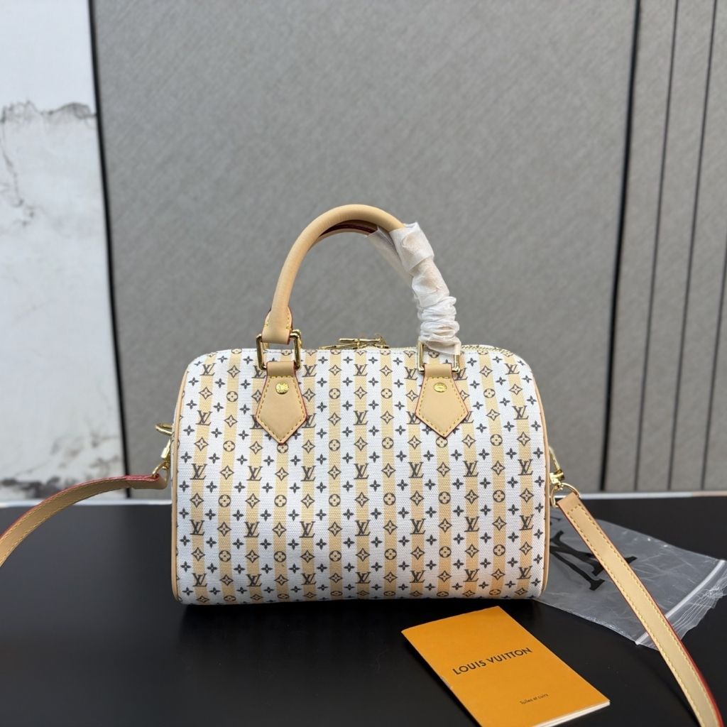 Louis Vuitton Stamp Pink Speedy Bandouliere 20 Cream 20.5Cm M29459 - Image 4