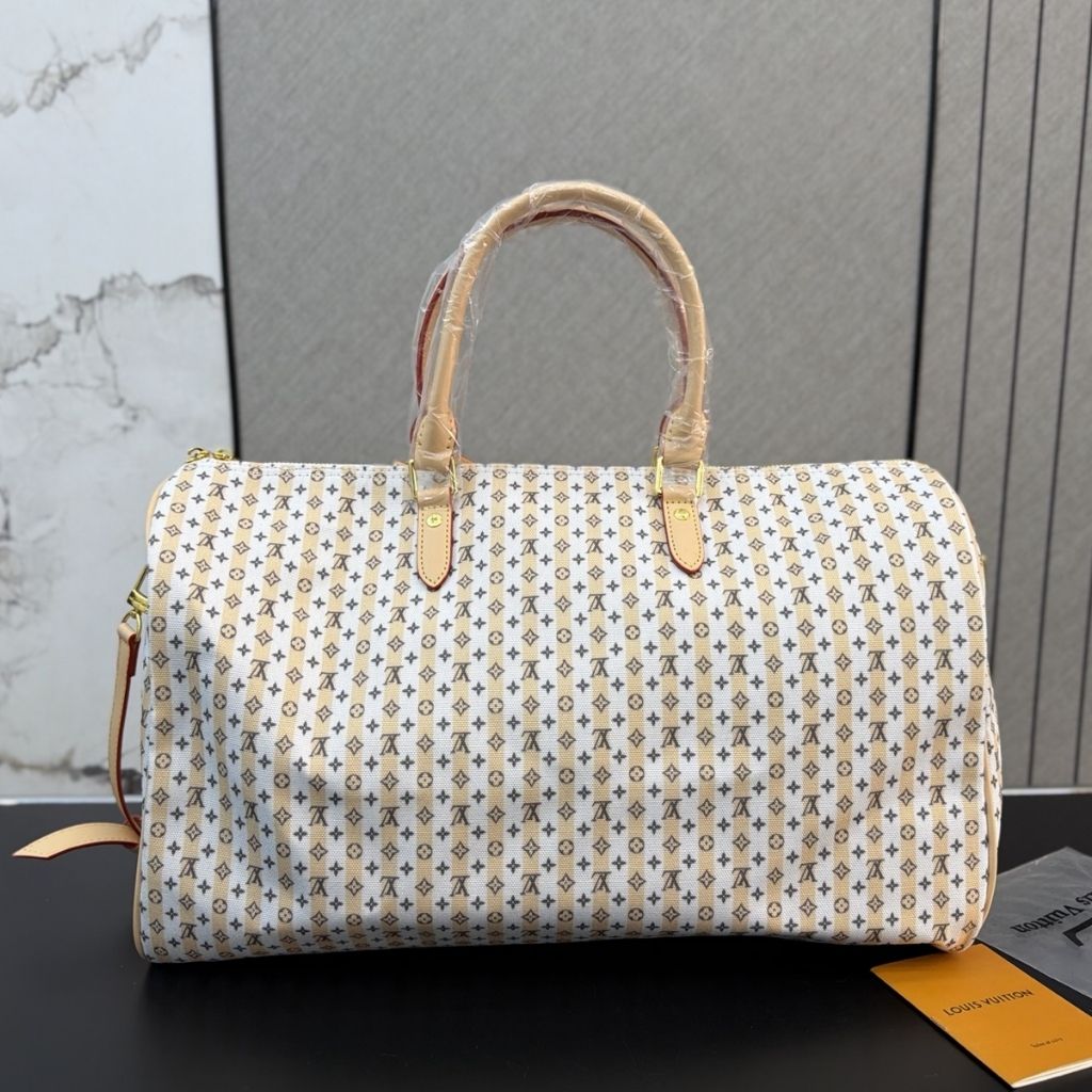 Louis Vuitton Keepall Bandouliere 45 LV Stamp Collection Pink 45Cm M28678 - Image 5