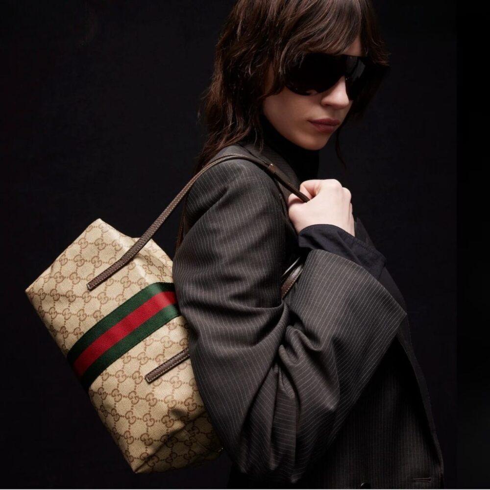 Alternative view of Gucci Melrose Medium Boston Bag Brown GG Canvas 29Cm 875228 FAF79 8547
