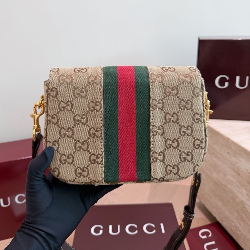 Gucci Horsebit 1955 Small Shoulder Bag Brown GG Canvas 21Cm 866762 FAFV9 9653 - Image 5